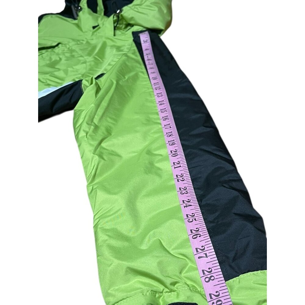 SB Active Bright Green & Black Hooded Winter Jacket Large 100% Polyester Quilte - Picture 12 of 15